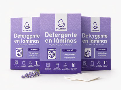 Pack  de 3 Detergente en Láminas Concentrado aroma a Lavanda– 90 Lavados