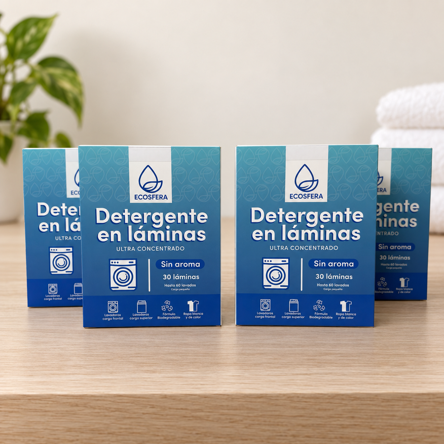 Pack de 4 cajas de detergente en láminas Sin Aroma – 120 láminas