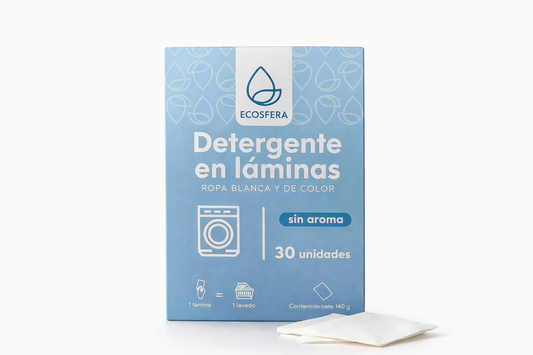 Detergente en Láminas Concentrado sin Aroma – 30 Lavados