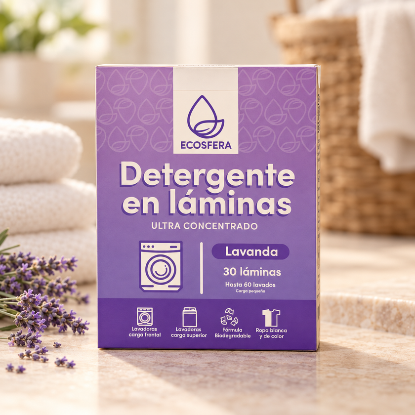 Detergente en láminas Lavanda – 30 láminas | Ecosfera