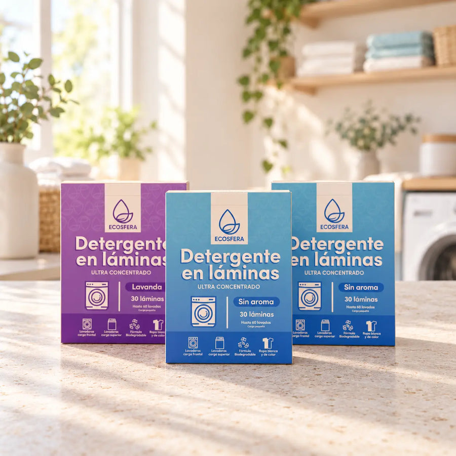 Pack de 3 cajas de detergente en láminas: 1 Lavanda + 2 Sin Aroma – 90 láminas
