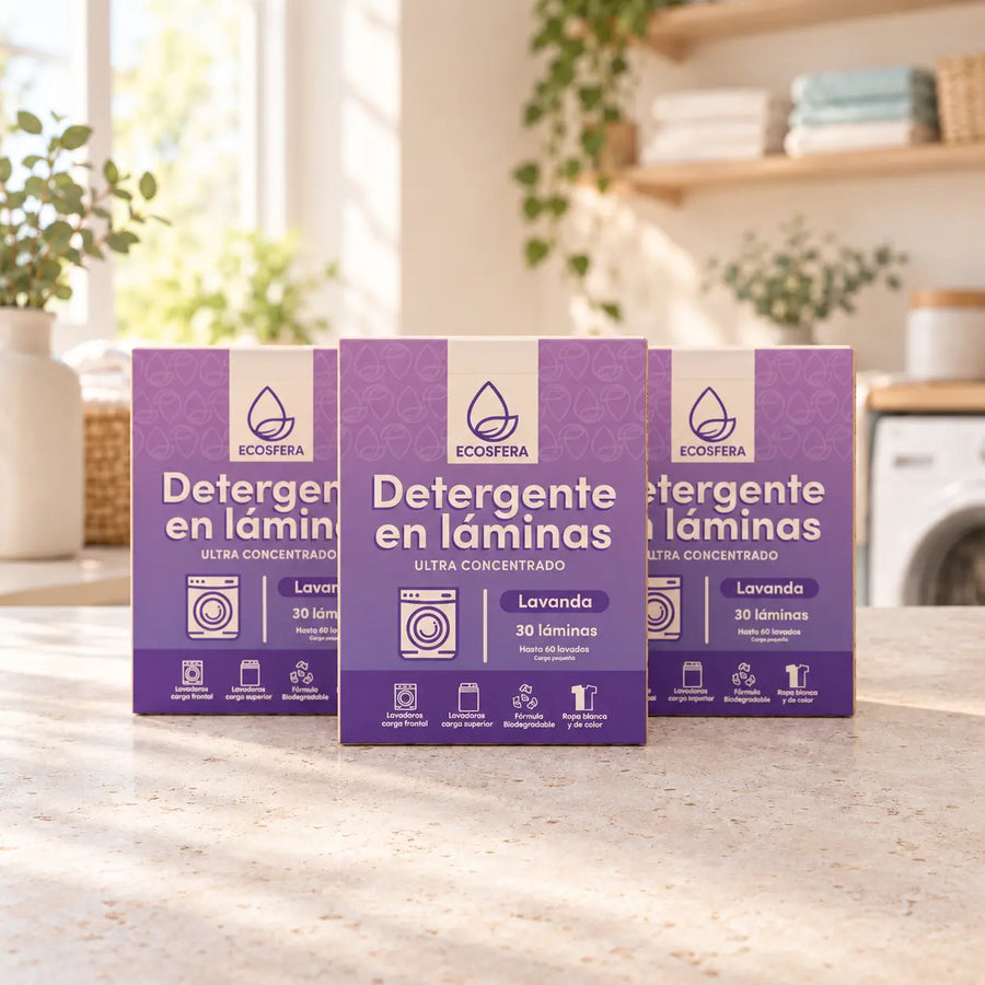 Pack de 3 cajas de detergente en láminas Lavanda – 90 láminas
