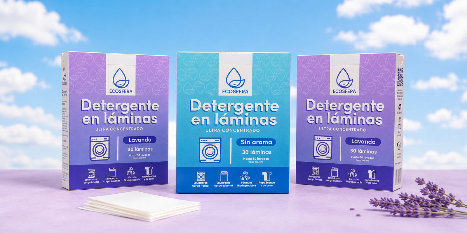 Pack de tres cajas Ecosfera Lavanda